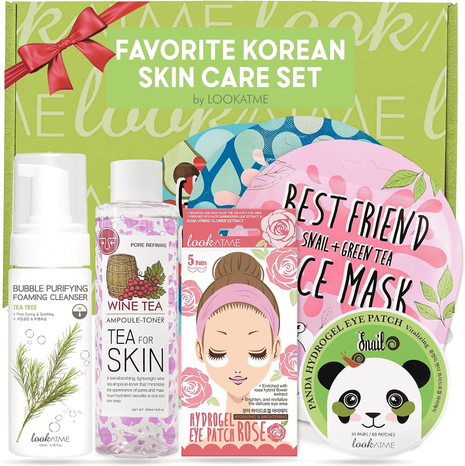 Juego coreano para el cuidado de la piel, kits simplificados de Kbeauty para el cuidado de la piel, kit facial asiático con limpiador a base de
