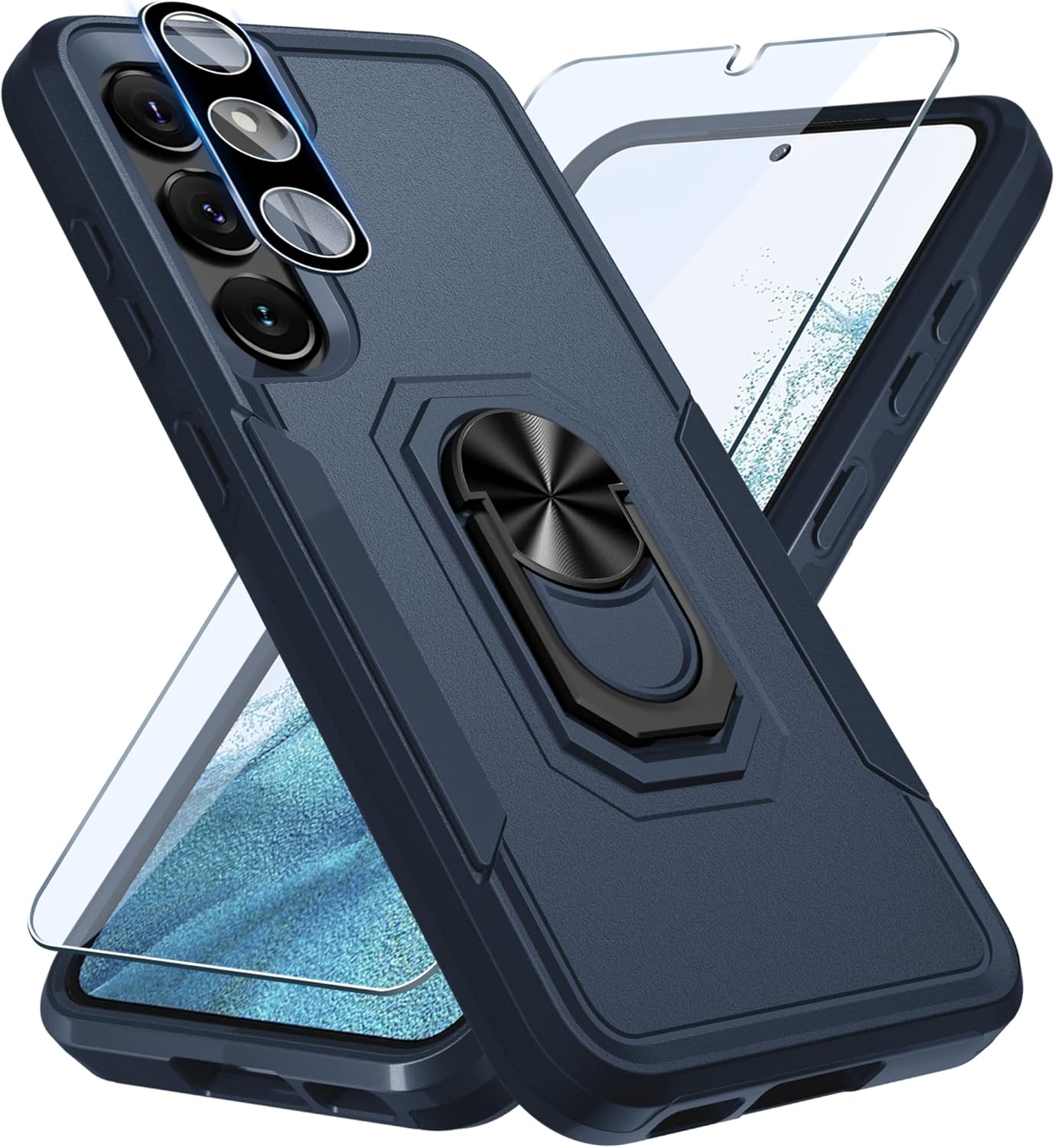 Janmitta Funda para Samsung Galaxy S23+ Plus con protector de pantalla + protector de lente de cámara, resistente a prueba de golpes, funda de