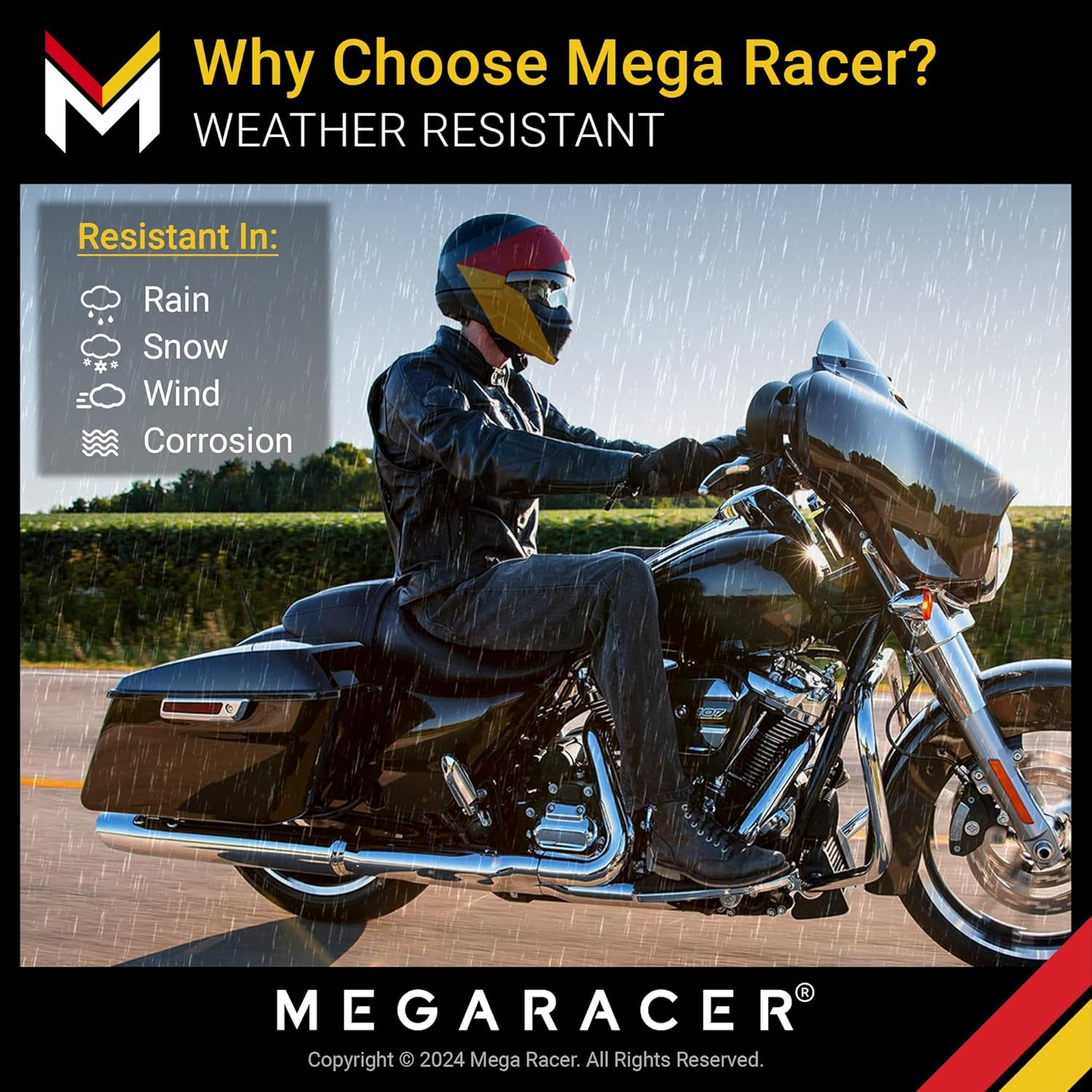 Mega Racer Antena de motocicleta negra de 7 pulgadas para Harley Davidson todos los modelos 1989-2023, antena de flexión flexible, repuesto