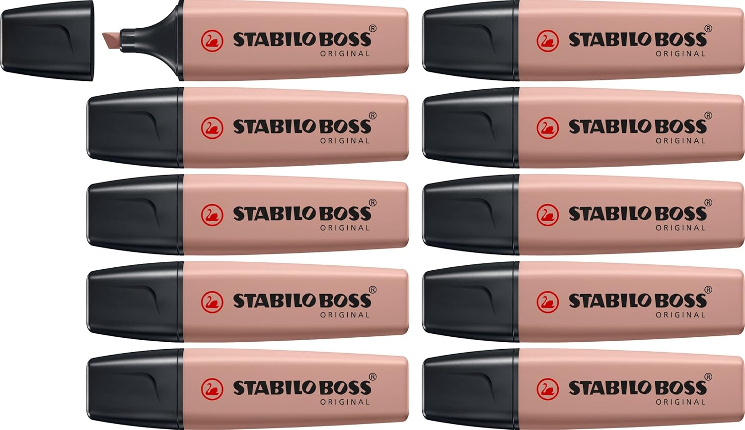 STABILO Resaltador BOSS ORIGINAL NatureCOLORS – Pack de 10 – Umber