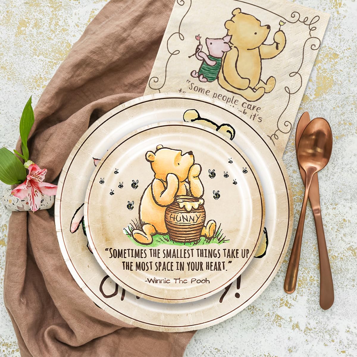 Juego de 81 platos de oso para baby shower, servilletas y tazas de oso para decoración de baby shower, vajilla de oso para niños o niñas, baby