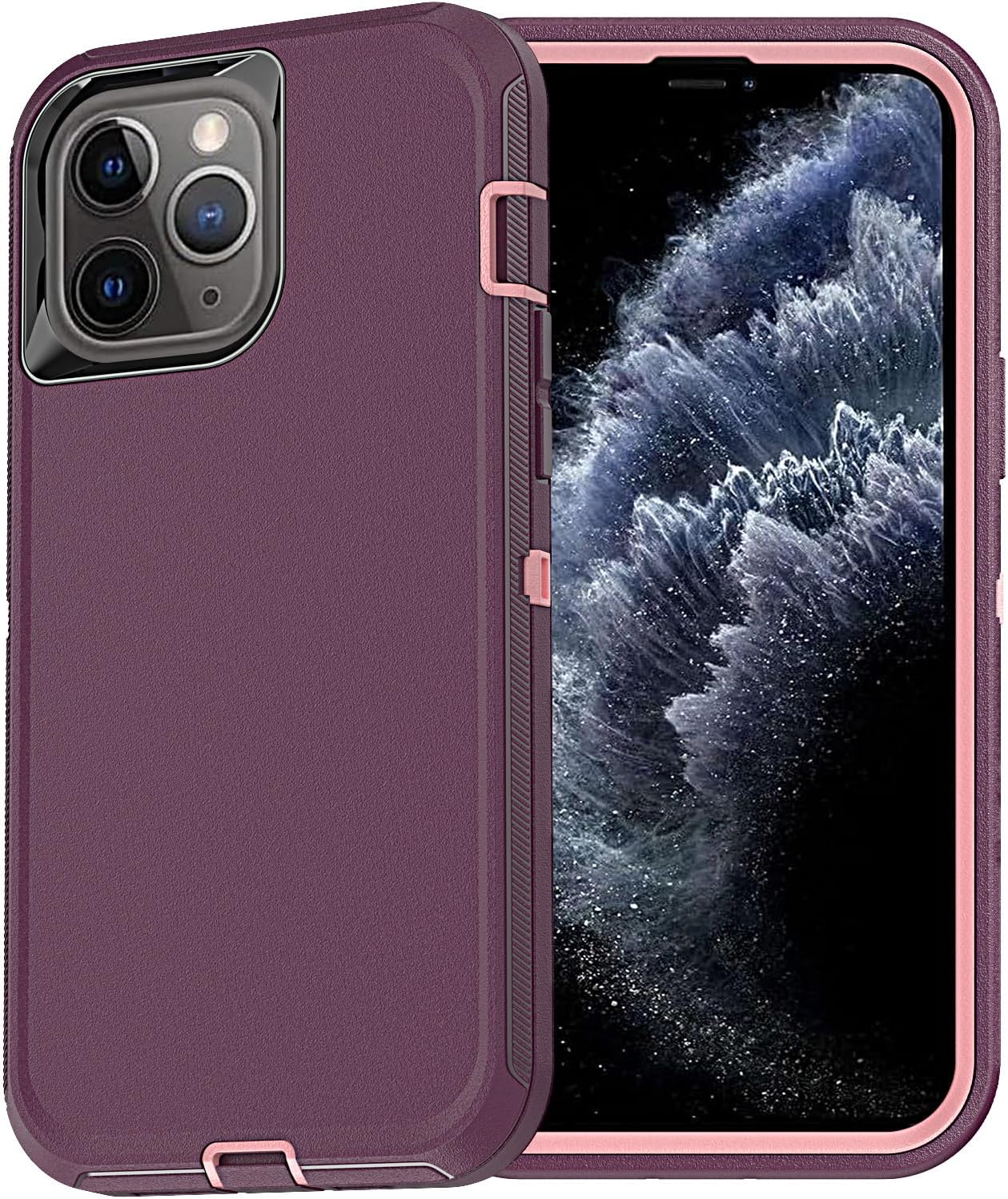 YmhxcY Funda para iPhone 11 Pro Max, a prueba de golpes, a prueba de caídas, a prueba de polvo, a prueba de caídas, 3 en 1, duradera funda para