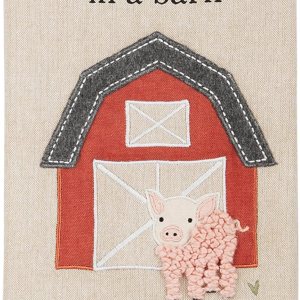 Mud Pie Toalla con apliques de animales de granja, cerdo, 13″ x 7″ Mud Pie Toalla con apliques de animales de granja, cerdo, 13″ x 7″