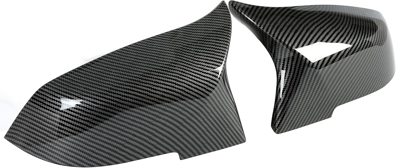 ECOTRIC Cubiertas de espejo lateral para puerta compatible con BMW F20 F21 F22 F23 F30 F31 F32 F33 F34 F36 F87 X1 E84 repuesto de fibra de carbono