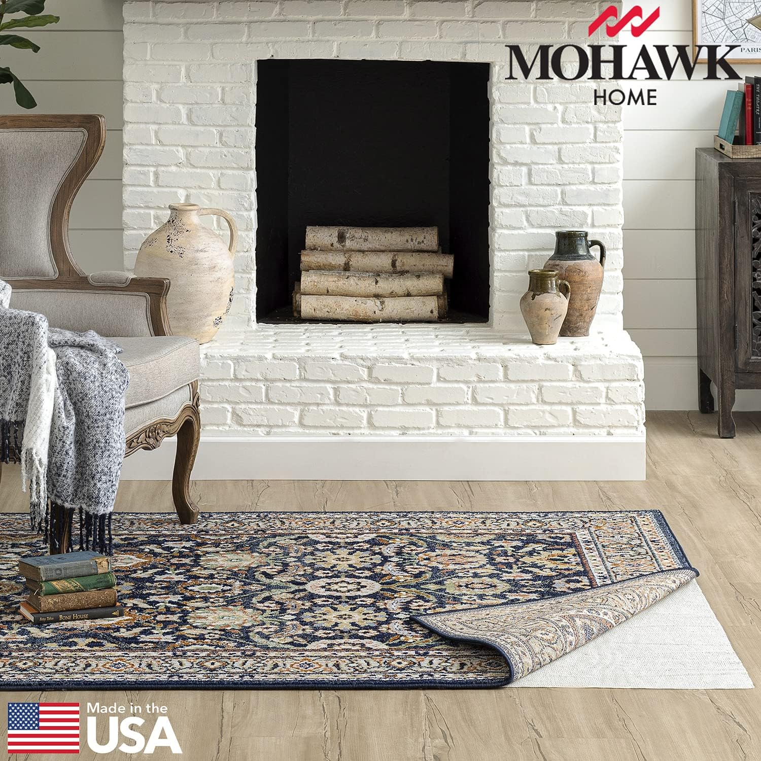 Mohawk Home Agarre redondo antideslizante de 5 x 5 pies, fabricado en Estados Unidos, mantiene las alfombras en su lugar, seguro para todos los
