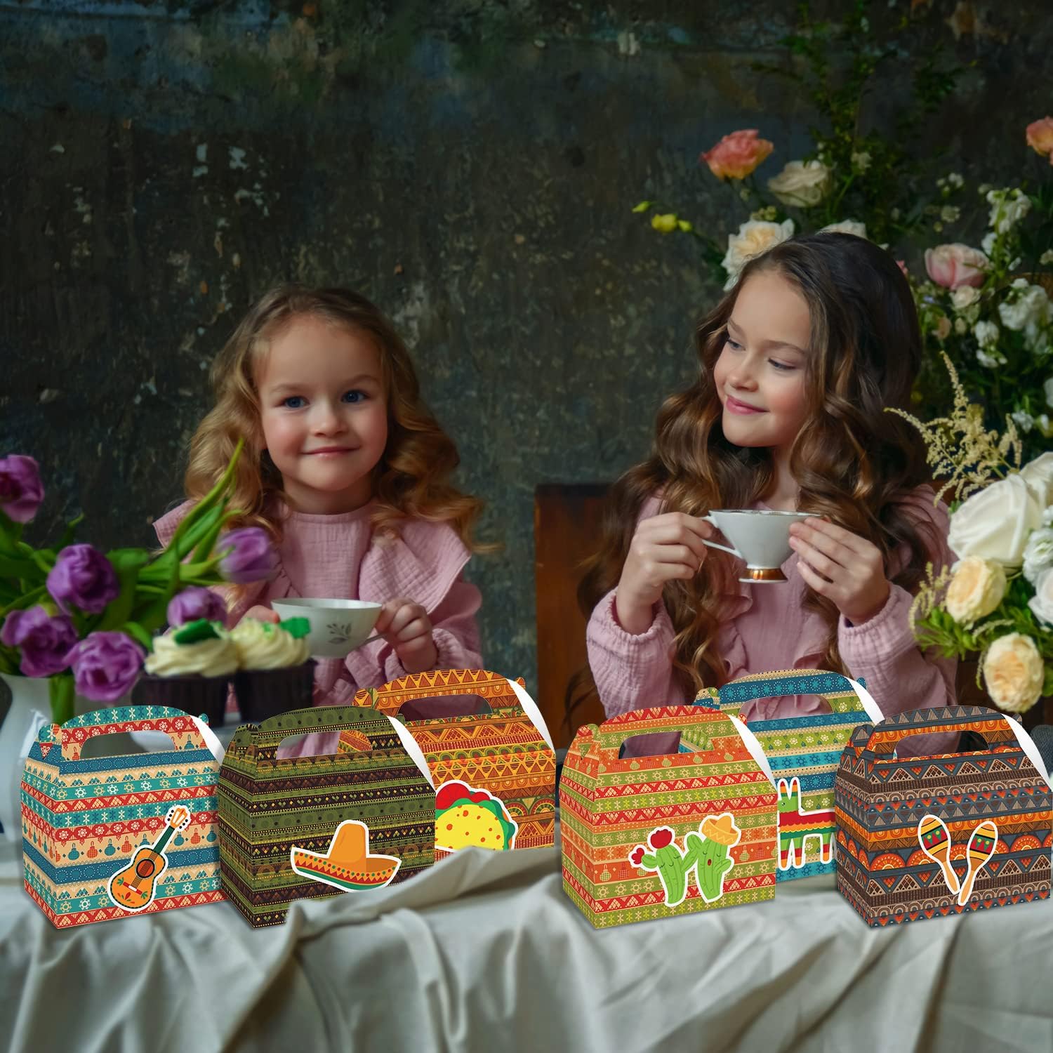 12 unidades de recuerdos de fiesta mexicana, cajas de suministros de fiesta de cactus, suministros de fiesta temática mexicana, decoraciones de