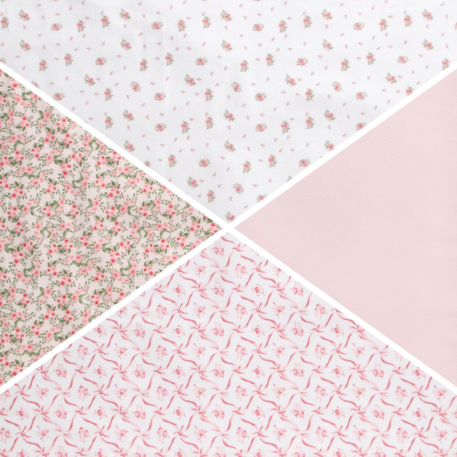 Delta Children Mantas de franela 100% algodón para niñas y niños, 30 x 30 pulgadas (paquete de 4), rosa floral