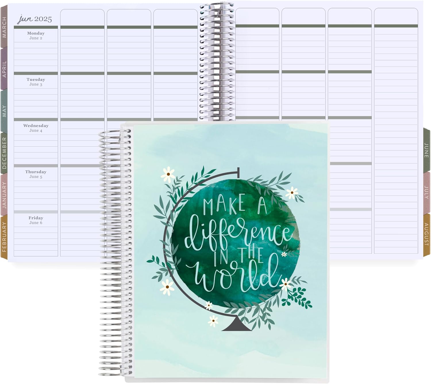 Erin Condren Agenda de lecciones para profesores en espiral de 85 x 11 pulgadas (agosto de 2024 a julio de 2025)  Marca la diferencia, cubierta