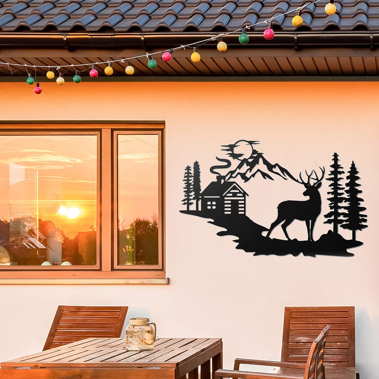 Vivegate Decoración de pared de ciervos  17.5 x 11 pulgadas, decoración de ciervos para el hogar, bosque rústico, decoración de pared, imágenes de