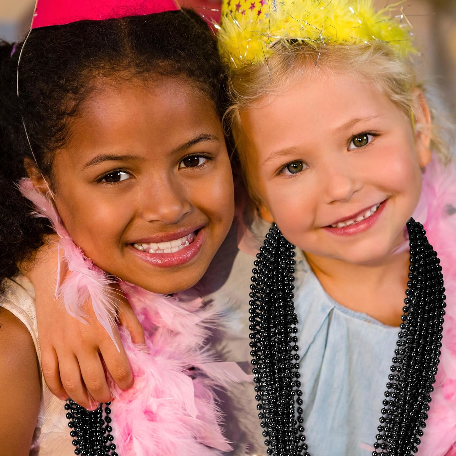120 piezas de accesorios de Mardi Gras, collar de cuentas de 33 pulgadas, cuentas de Mardi Gras, collar de cuentas negras, cuentas a granel para