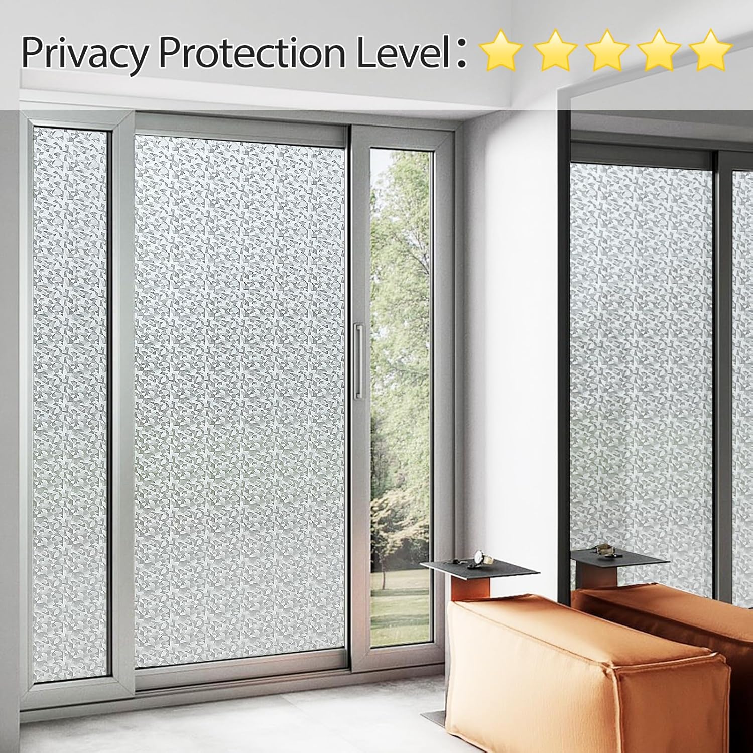 Película de privacidad esmerilada para ventana, vinilo de diamante 3D, calcomanías decorativas para ventana, protección UV, adhesivos estáticos para