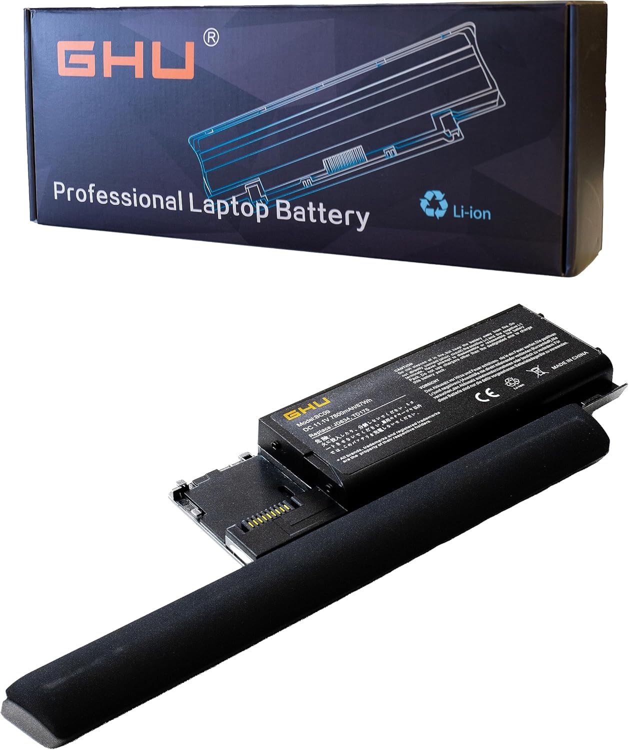 GHU Reemplazo de batería de 87 WH para PC764 TC030 312-0383 TD175 compatible con Latitude D620 620 D630 D630C D630N D631 Precision M2300 PP18L RD300