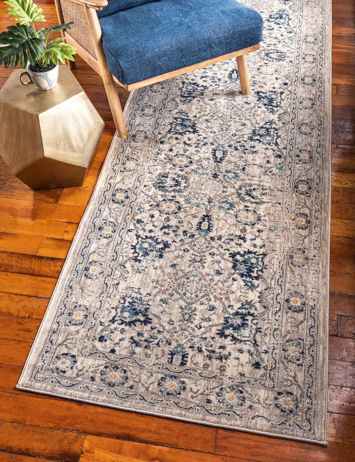 Unique Loom Oslo Collection – Alfombra de área Osterbro (2 pies 7 pulgadas x 10 pies, color beigemarrón claro)