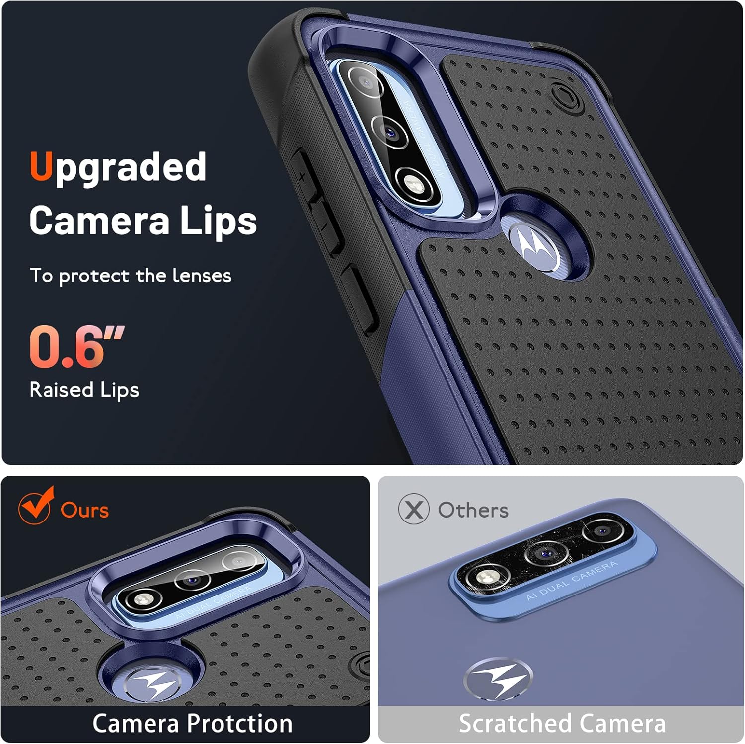 for Moto G Play 2023Moto G Pure Case,Moto G Power 2022 Case with Screen Protector,Military Grade Drop Tested Heavy-Duty Tough Rugged Shockproof