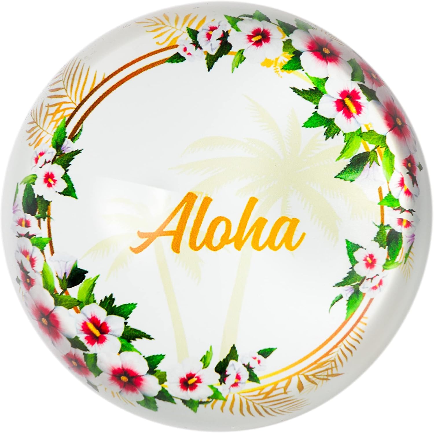 Aloha Designs Aloha – Organizador de escritorio pisapapeles, pieza de decoración de mesa, pisapapeles de cúpula de cristal de 3 pulgadas, ideal para