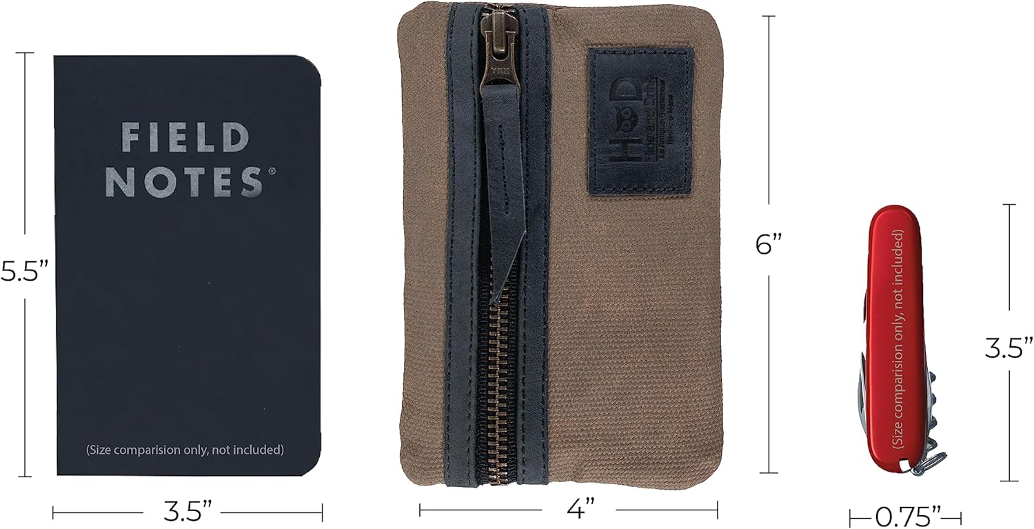 Hide & Drink, Bolsa de bolsillo multiherramienta, bolsa compacta multiusos con cremallera, mini estuche de herramientas de camping, lona encerada,
