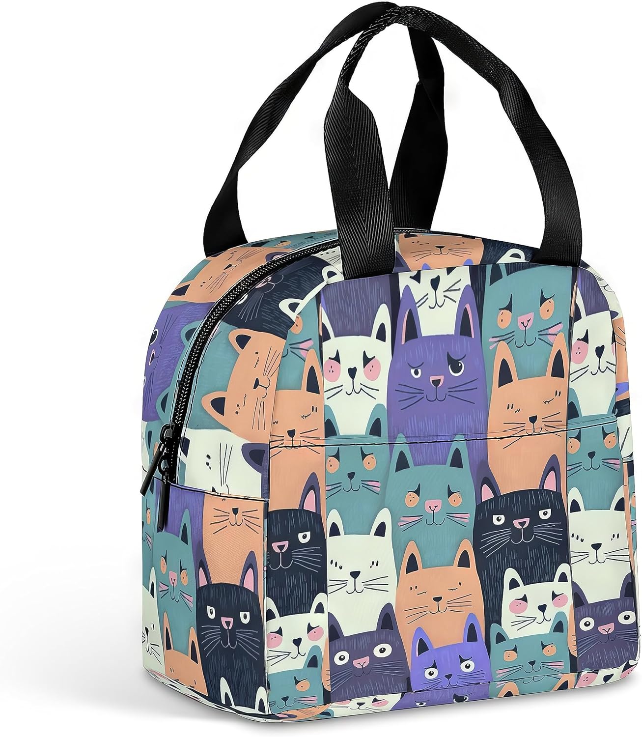 LUCYSMARSHOP – Lonchera para gatos pequeños para adolescentes, niñas, jóvenes y niñas para la escuela, simple y bonita, bolsa refrigeradora,