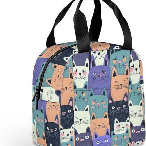 LUCYSMARSHOP – Lonchera para gatos pequeños para adolescentes, niñas, jóvenes y niñas para la escuela, simple y bonita, bolsa refrigeradora, LUCYSMARSHOP – Lonchera para gatos pequeños para adolescentes, niñas, jóvenes y niñas para la escuela, simple y bonita, bolsa refrigeradora,