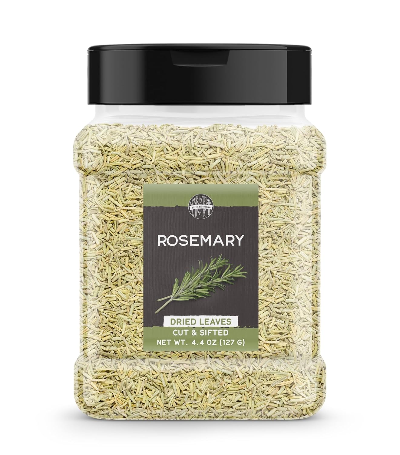 Birch & Meadow Hojas de romero, 4.4 oz, cortadas y tamizadas, hierba de cocina