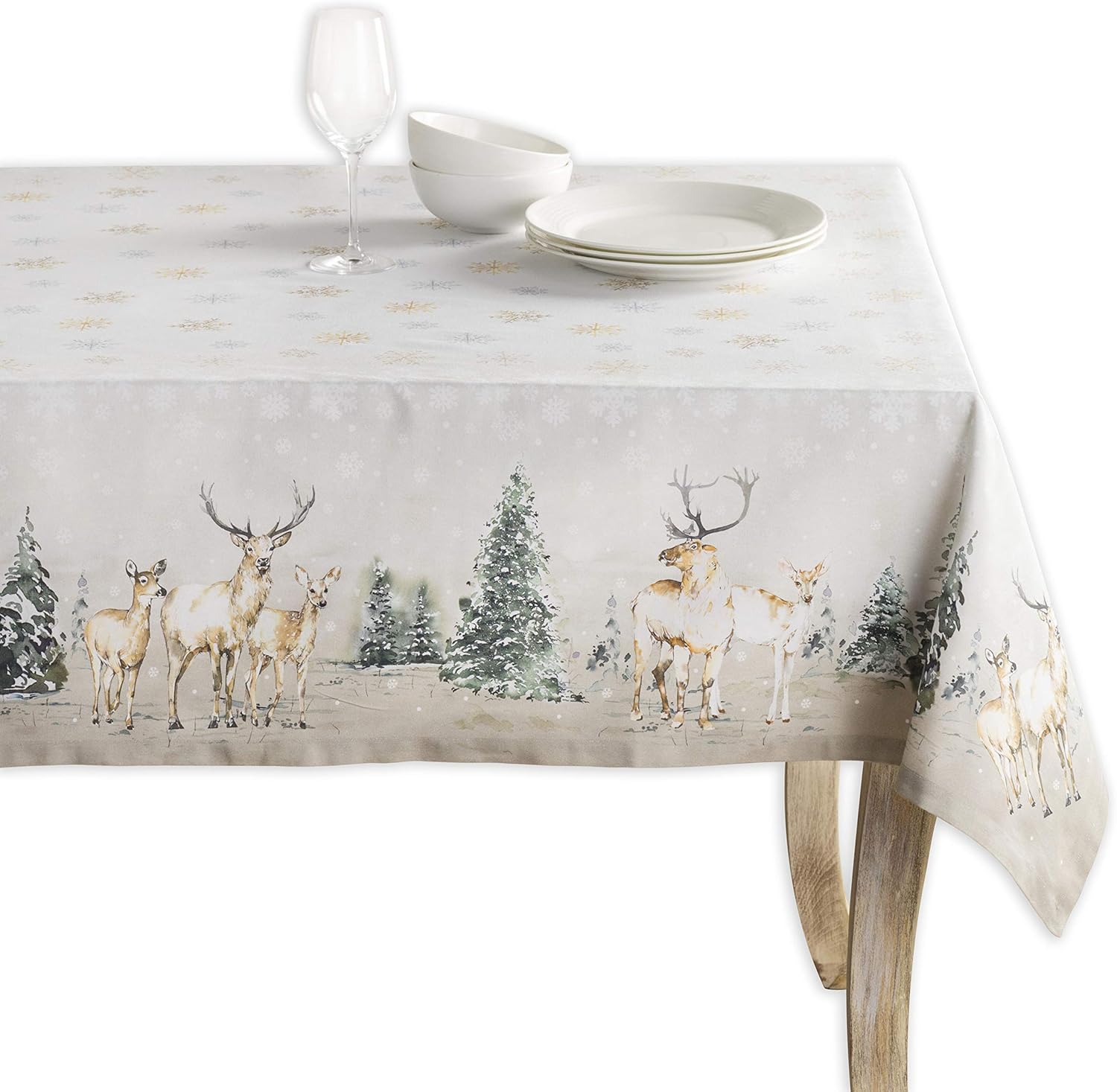 Maison d’ Hermine Mantel 100% algodón para mesas de cocina, comedor, fiestas, bodas, Acción de GraciasNavidad (Rectángulo, 60 x120 pulgadas),