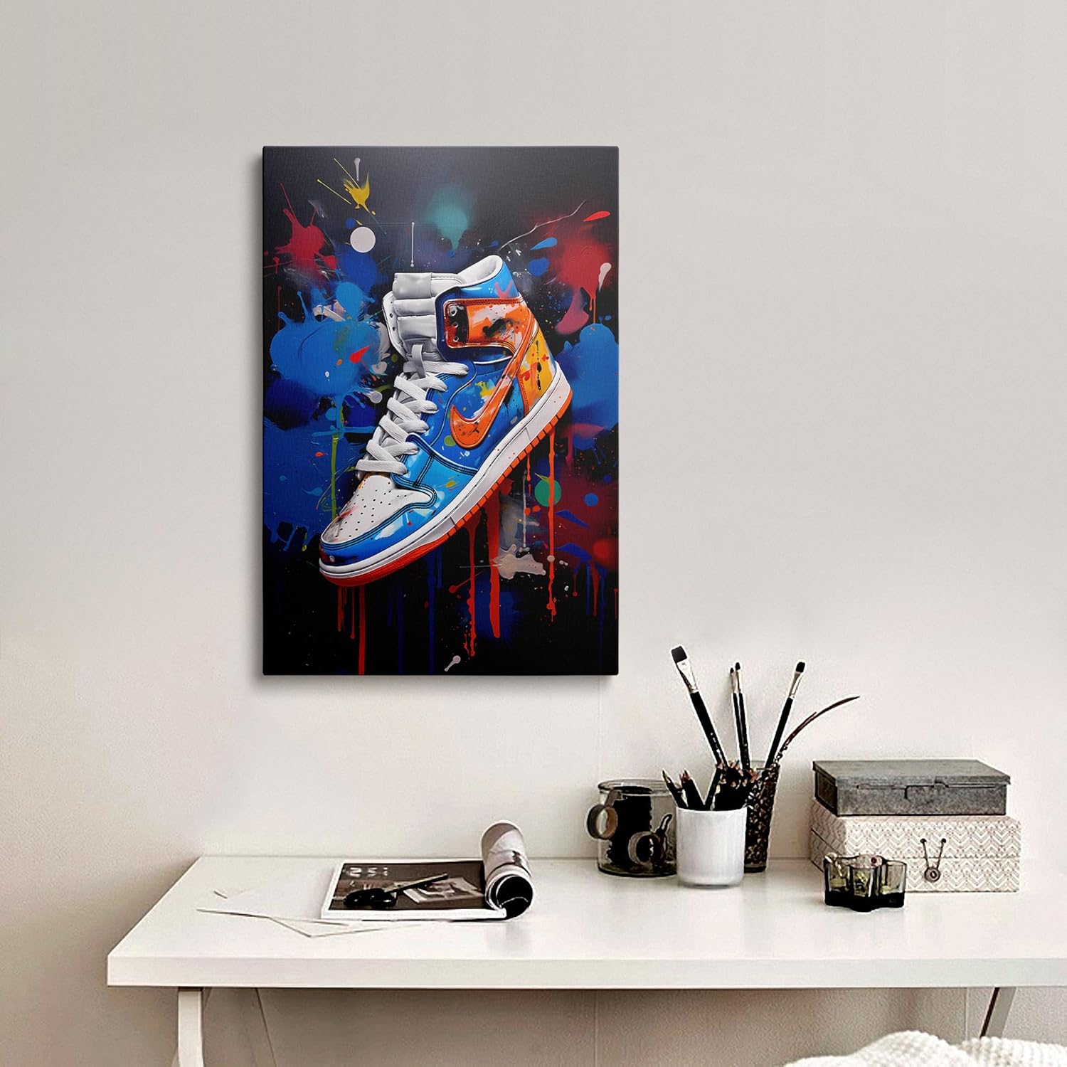 Lienzo enmarcado de moda con graffiti Banksy Pop, arte de pared, gimnasio, decoración deportiva, póster para sala de estar, dormitorio, oficina en