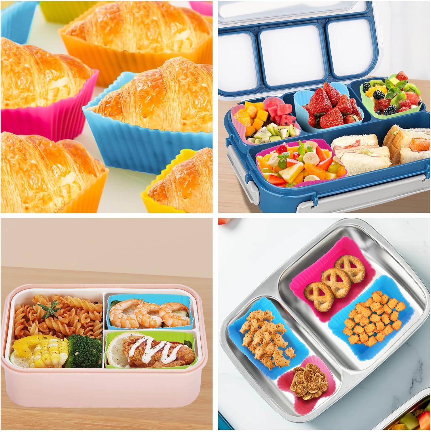 Juego de 32 piezas de accesorios de caja Bento, divisores de silicona para lonchera, mini botellas de ketchup, contenedor de aderezo para ensaladas