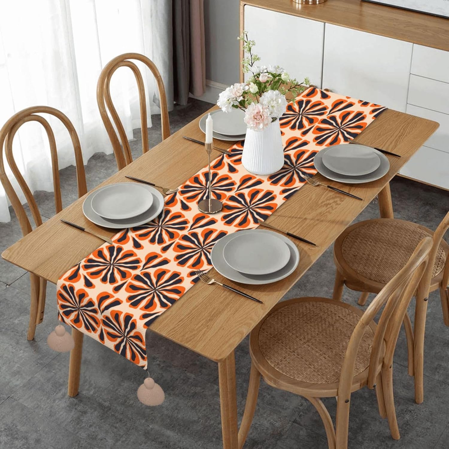 Trendy Floral Christmas Table Runner Dining Table Decor Christmas Decorations Indoor Home Decor Christmas Table Runners Xmas Navidad Decoracion 2023