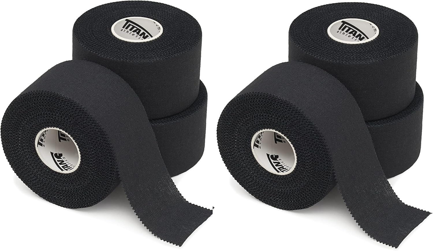 Cinta deportiva negra de alta calidad – 1 12 pulgadas x 45 pies por rollo – 100% algodón con óxido de zinc – Diseño en zig zag fácil de rasgar