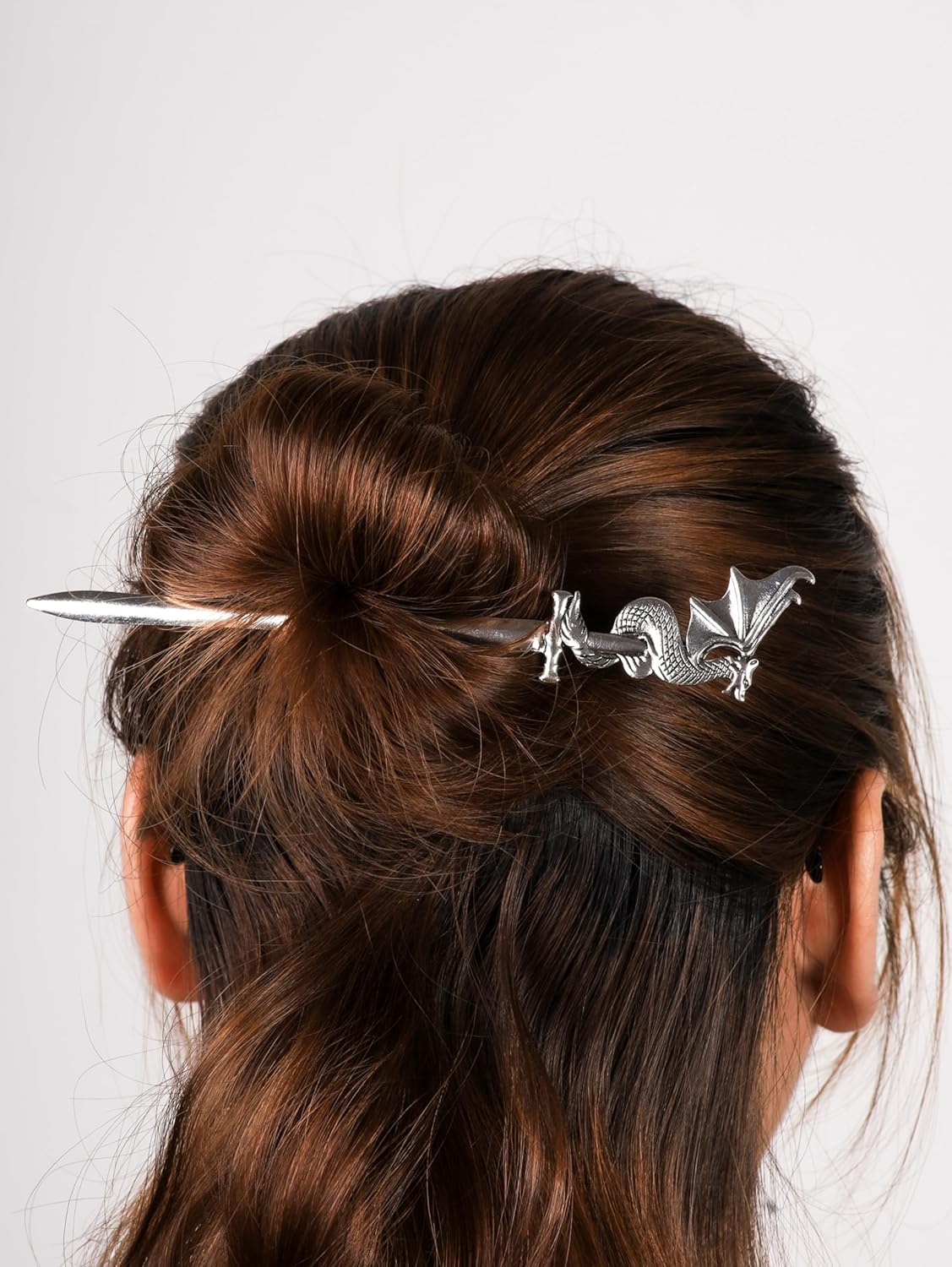 HAQUIL Palo de pelo de ala de dragón vikingo para mujeres y hombres, horquilla gótica punk con diseño de moda para hombres y mujeres, regalo de