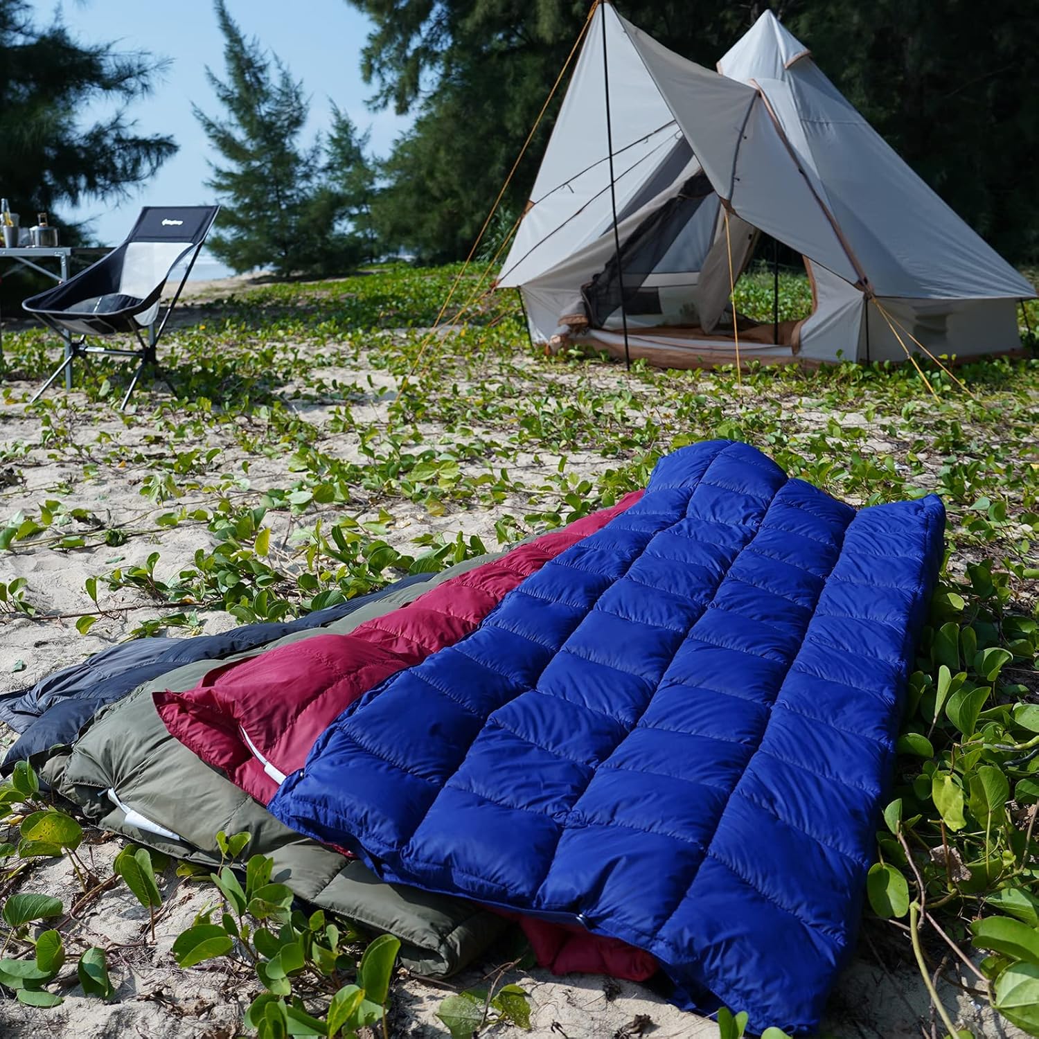 KingCamp Red – Manta ligera de viaje para mujer, ligera, alternativa de plumón, cálida, grande, compacta, portátil, impermeable, para avión,