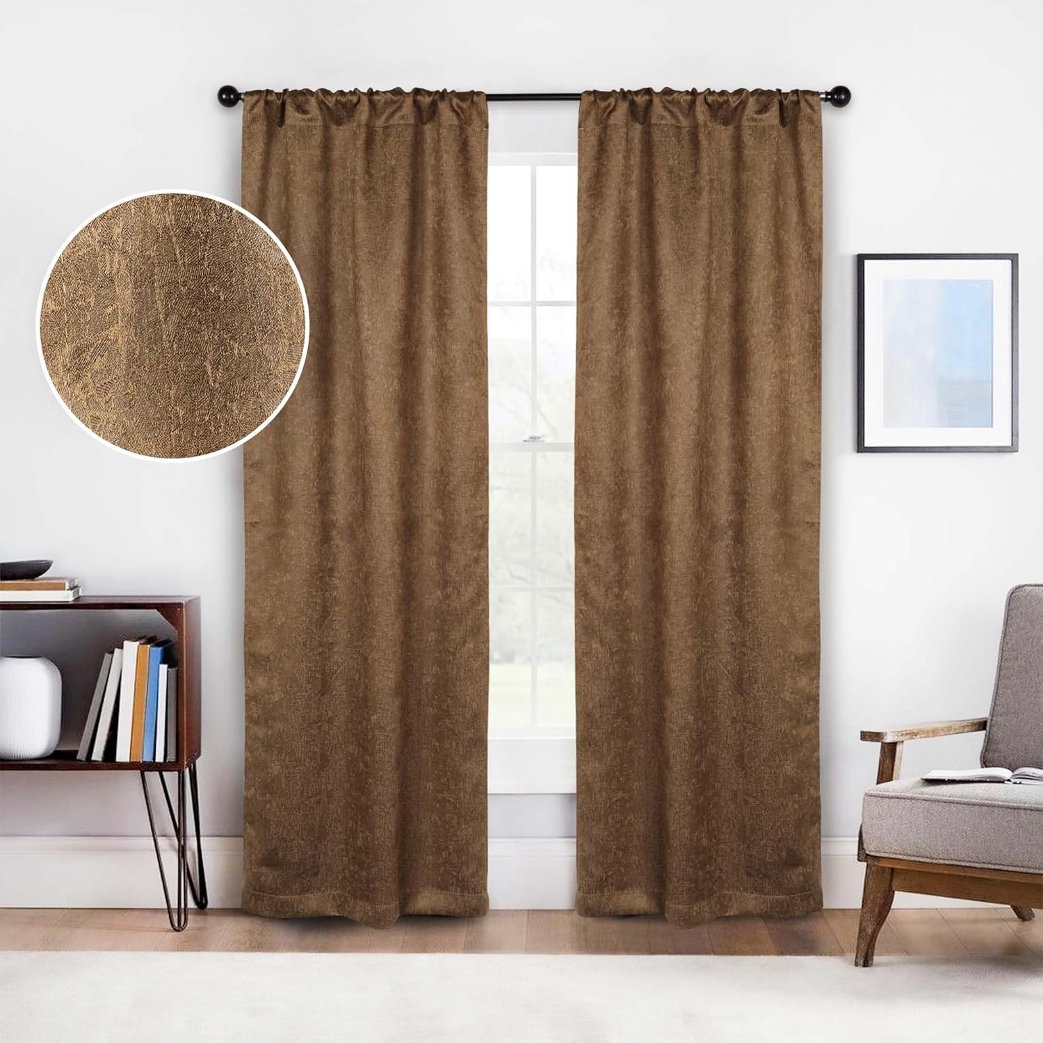 Superior Cortinas opacas, aisladas, cortina con bloqueo solar para dormitorio, casa de campo, ventana de sala de estar, tejido térmico, colección