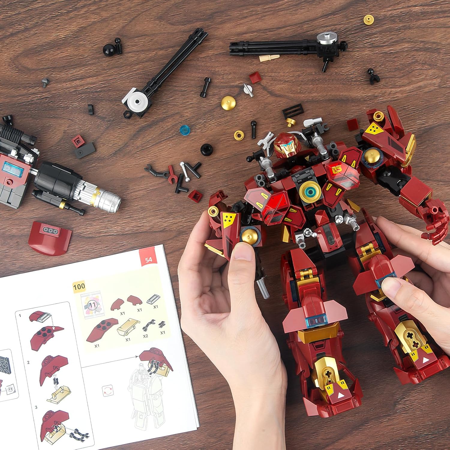 HIGH GODO Mech Robot – Juego de bloques de construcción transformables para adultos, juego de construcción de modelo de héroe de la justicia de la