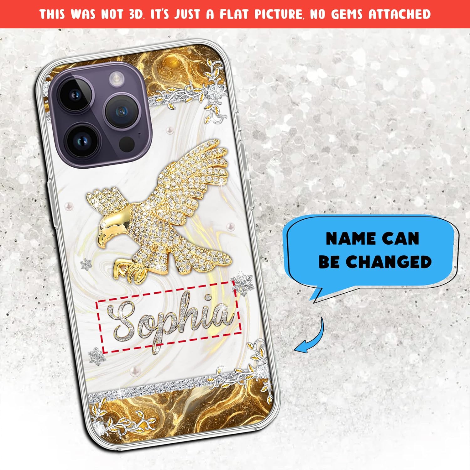 Funda protectora personalizada con nombre de Eagle Jewelry Style compatible con iPhone 15 14 13 12 11 X Xs Xr 8 7 6s Mini Pro Max