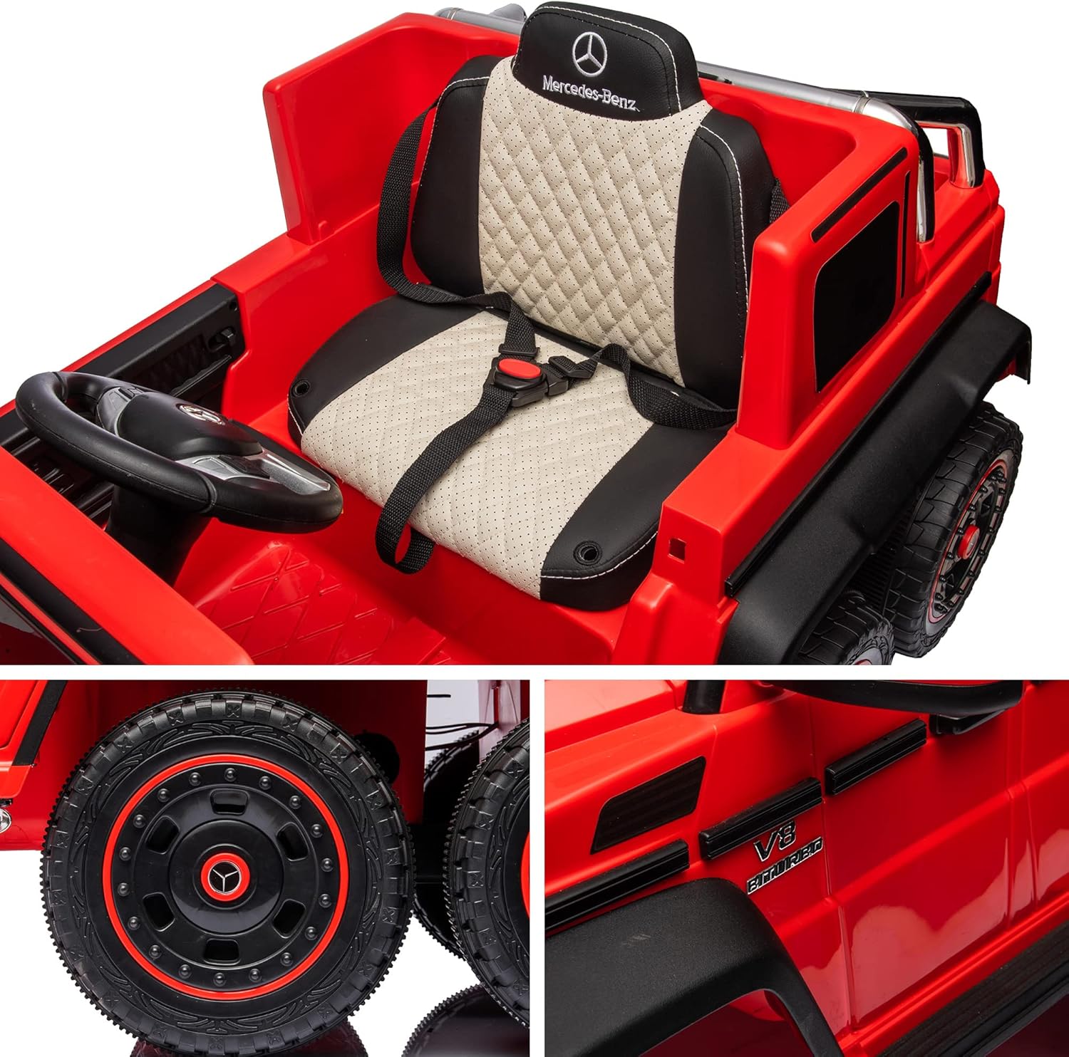 ccko Auto eléctrico para niños, vehículo eléctrico para niños de 24 V 200 W, auto eléctrico Mercedes-Benz con licencia para niños con amortiguador
