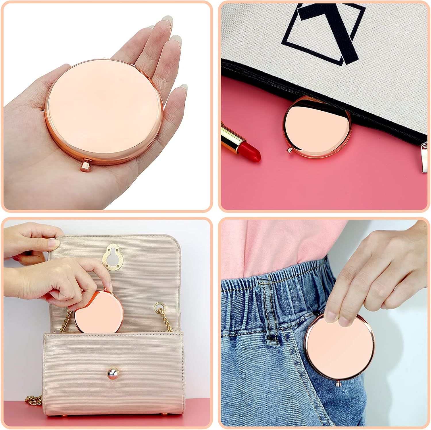 Happy18 – Regalo de cumpleaños para niñas, espejo de maquillaje compacto, regalo de cumpleaños de 18 años para nieta, hermana, sobrina, amiga, hija,