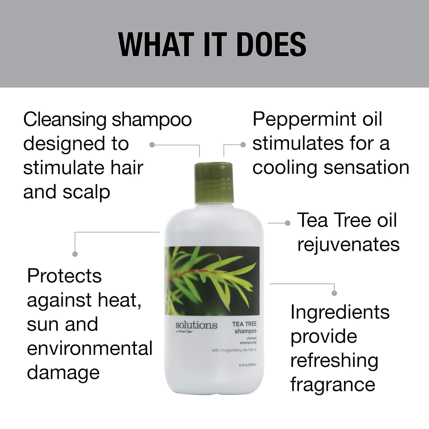 GREAT CLIPS Solutions – Juego de champú y acondicionador de árbol de té, fórmula que incluye aceites de árbol de té y menta, tratamiento natural