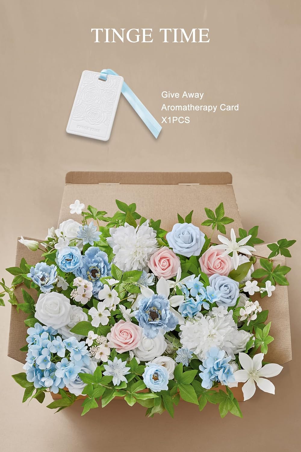 TINGE TIME Guirnalda de flores de 6 pies, guirnaldas para decoración con flores con tarjeta perfumada, ambientador, rosas artificiales para boda,