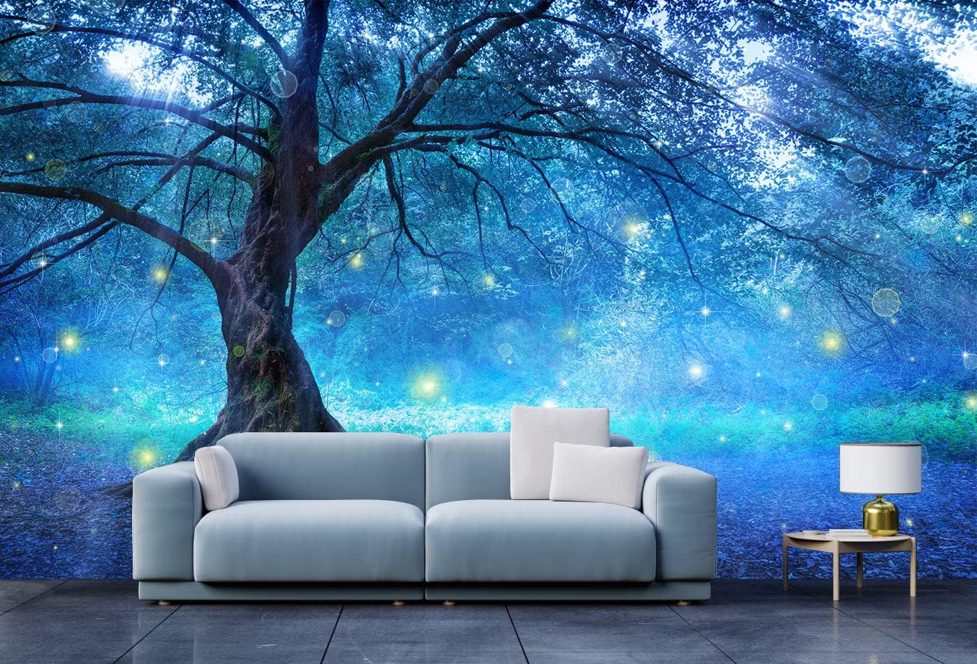 Bormia – Mural de pared de fantasía, árbol de hadas en bosque místico, papel tapiz fotográfico para habitación de niños, sala de estar, dormitorio