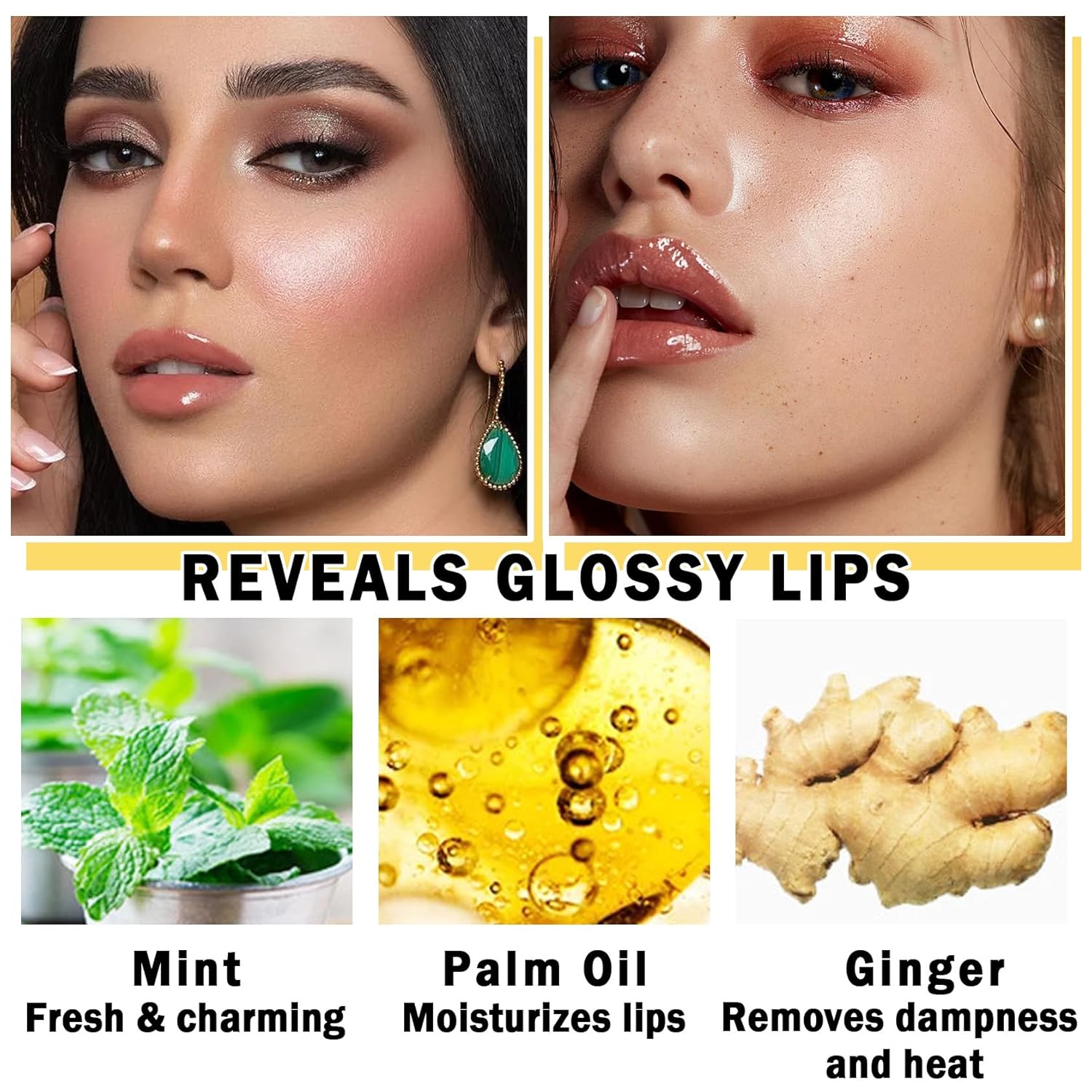AWCCXMYM 2 unids Lip Plumper Clear Lip Gloss Hidratante Iluminar Rellenador Brillo de Larga Duración Natural Hidratante Suave Cuidado de los Labios