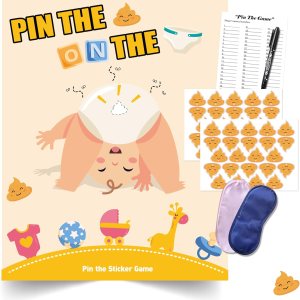 Juegos de baby shower, recuerdos de fiesta, pin the sticker en el pañal, divertidos juegos de baby shower para adultos, niñas, niños, decoraciones Juegos de baby shower, recuerdos de fiesta, pin the sticker en el pañal, divertidos juegos de baby shower para adultos, niñas, niños, decoraciones