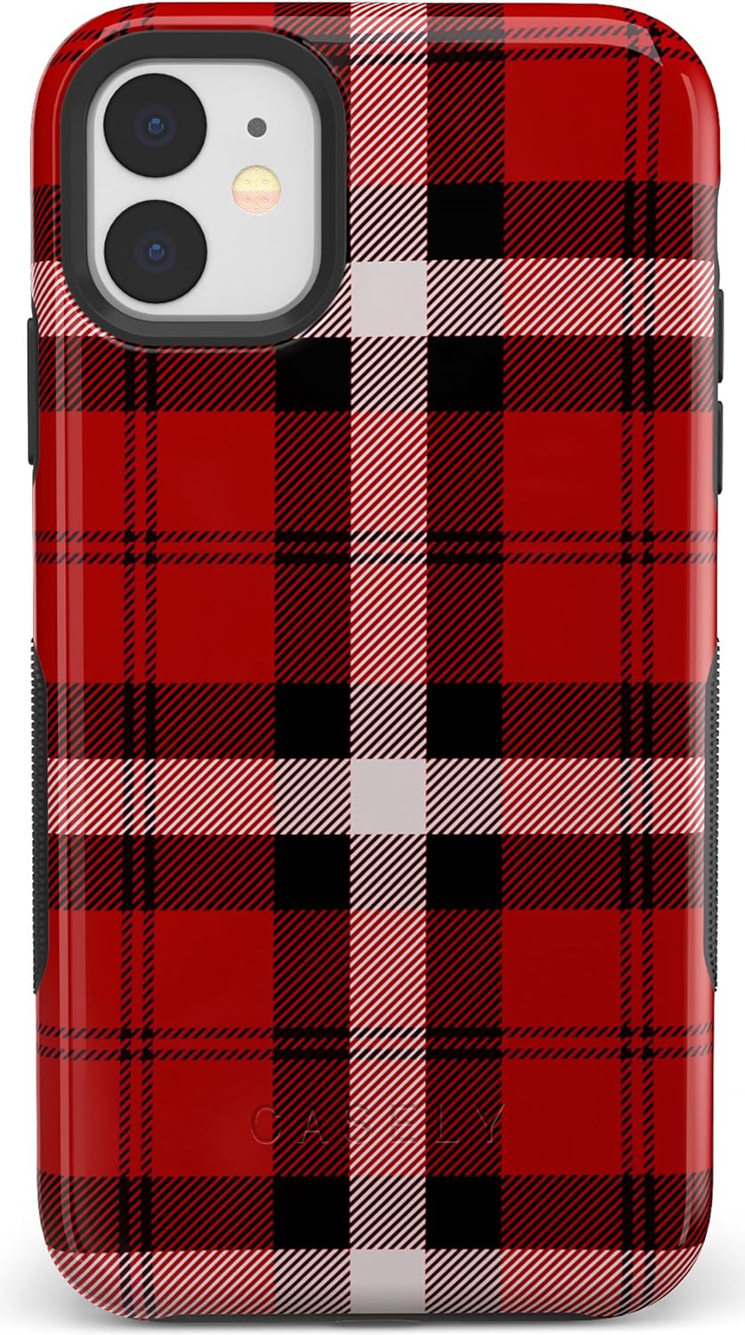 Casely Funda para iPhone 11  Como si! Funda a cuadros rojos