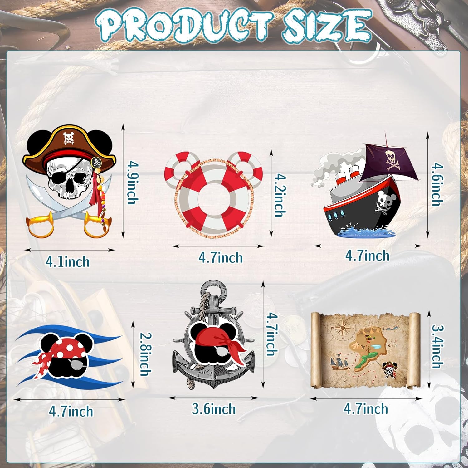 12 calcomanías magnéticas para puerta de crucero, capitán pirata, ratón, navegación marina, automóvil, crucero, puerta, decoración de ancla,