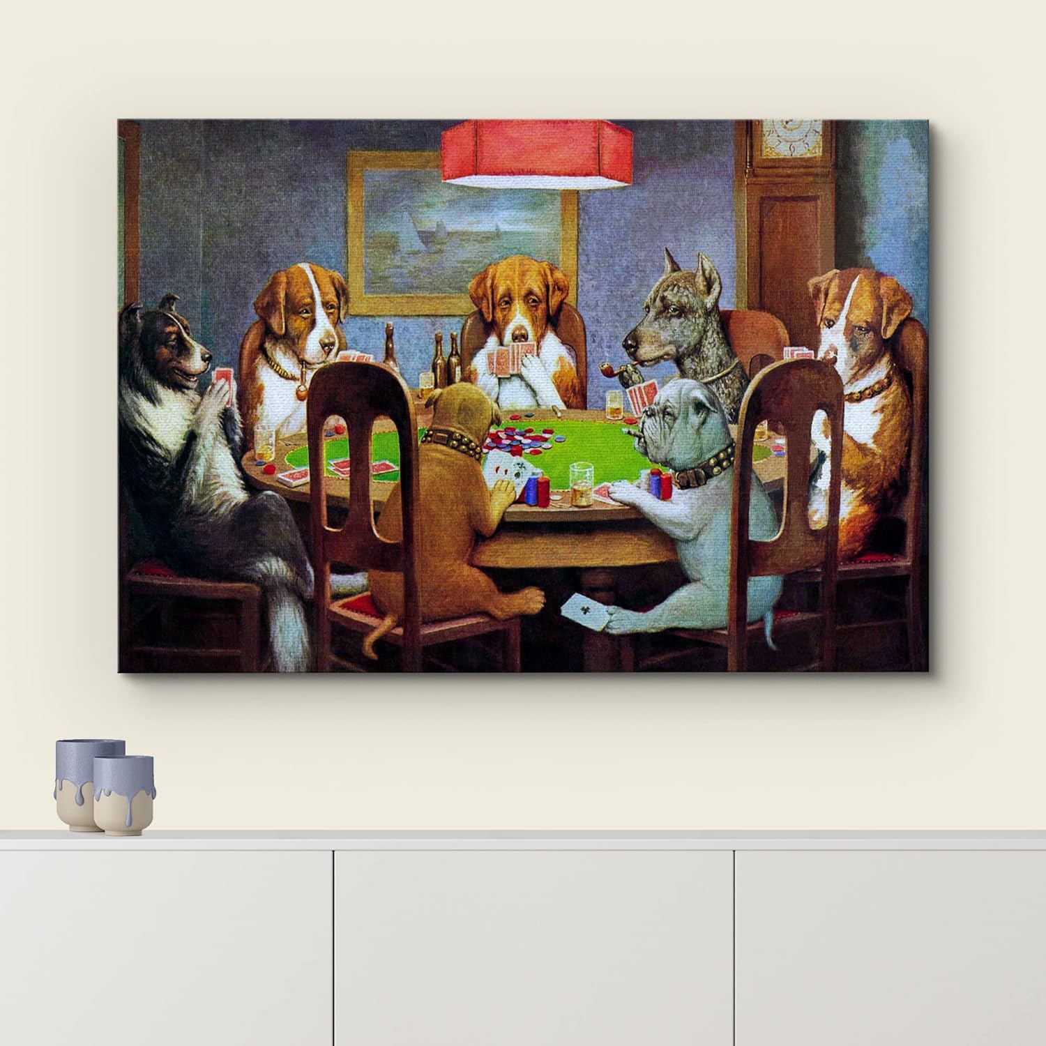 Cuadro Wall26 de perros jugando al póquer por C. M. Coolidge