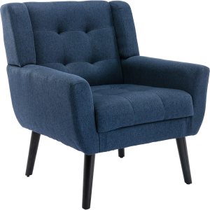 Dolonm Midcentury – Silla decorativa moderna con brazos, silla auxiliar de lectura de tela tapizada con respaldo copetudo, silla decorativa con Dolonm Midcentury – Silla decorativa moderna con brazos, silla auxiliar de lectura de tela tapizada con respaldo copetudo, silla decorativa con