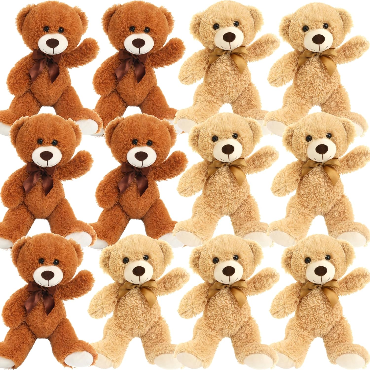 MorisMos Paquete de 12 animales de peluche para niños de 14 pulgadas, osos de peluche suaves a granel para baby shower, animales de peluche a granel