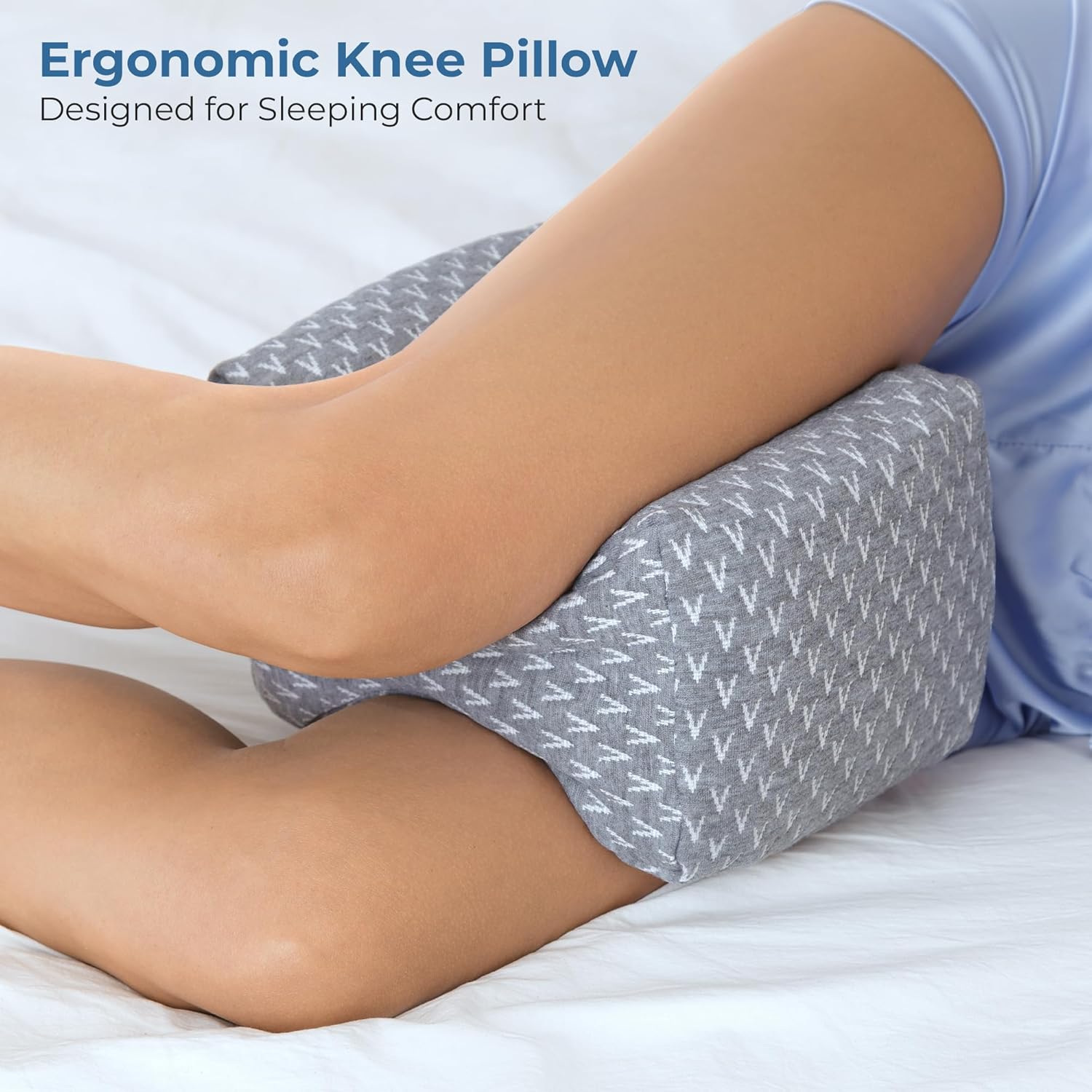 5 STARS UNITED Half Moon Bolster – Almohada semirrollo y almohada de rodilla para personas que duermen de lado y cojín de asiento para silla de