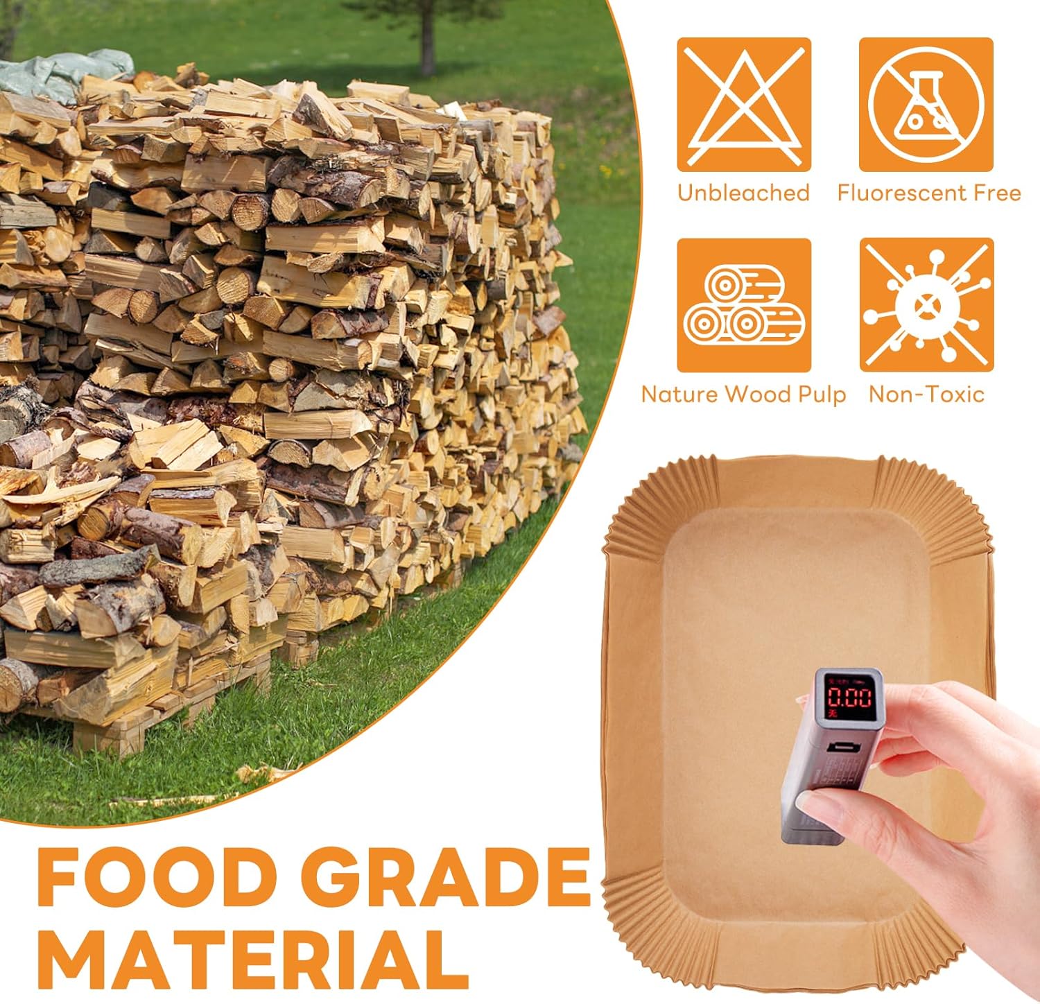 Forros de papel desechables para freidora de aire Ninja Dual Airfryer, papel pergamino antiadherente rectangular, accesorios para freidora de aire,