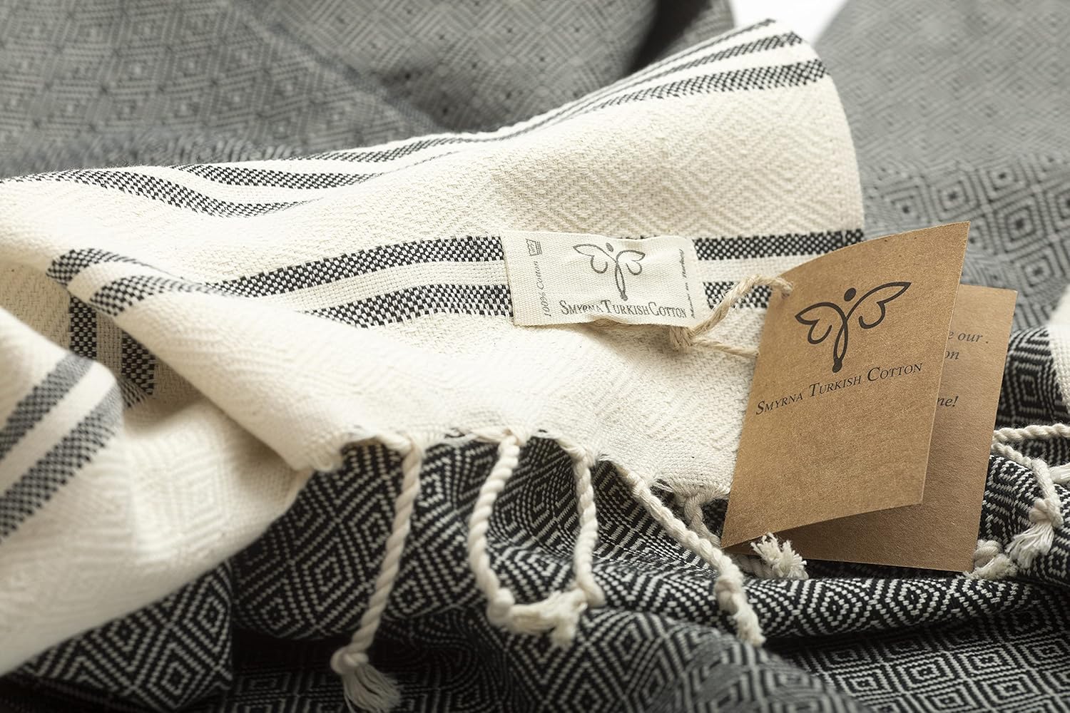 SMYRNA TURKISH COTTON – Toalla de playa turca original de la serie Mediterranean  100% algodón, prelavada, 37 x 71 pulgadas  Toalla de baño