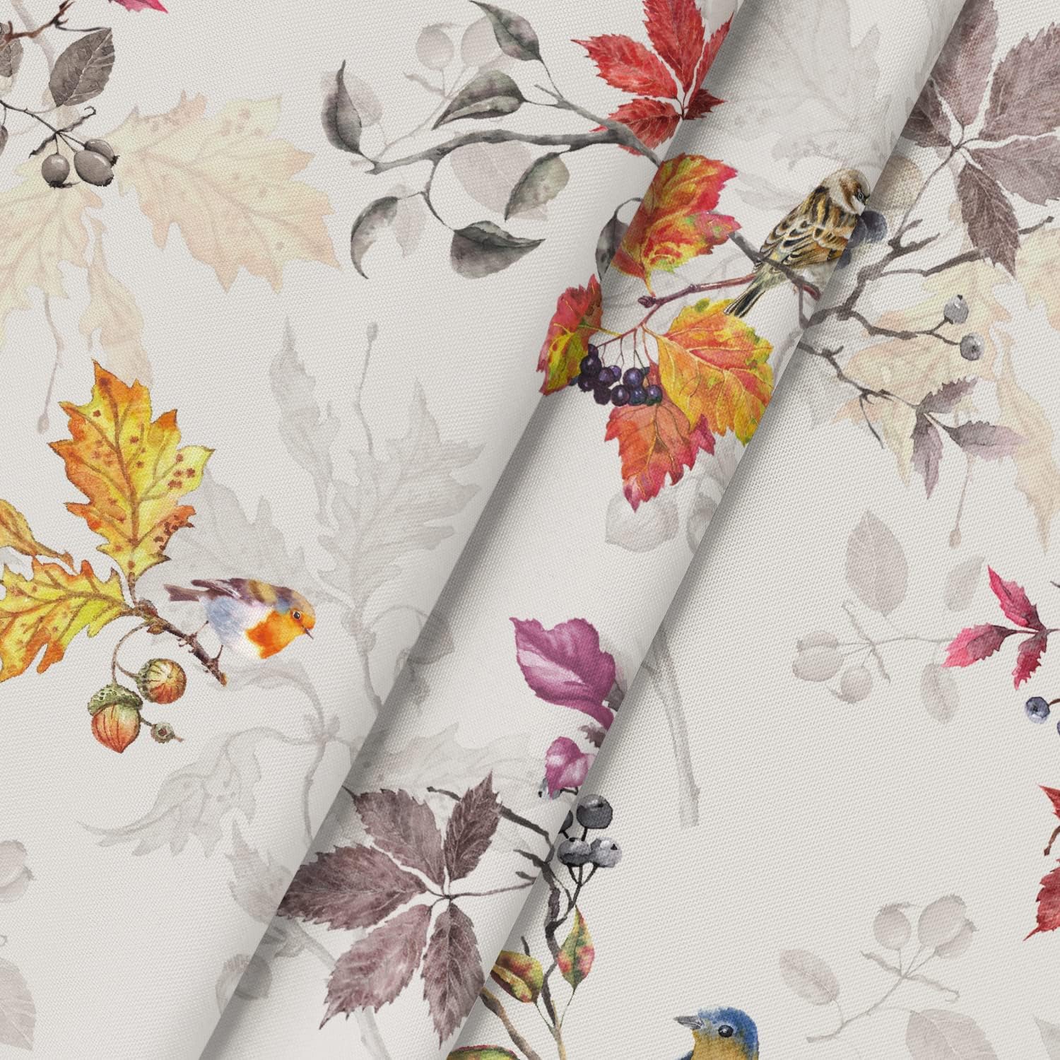 Horaldaily Mantel de otoño de 60 x 84 pulgadas, decoración de mesa de Acción de Gracias, cosecha de otoño, acuarela, pájaros, árboles, para fiesta,