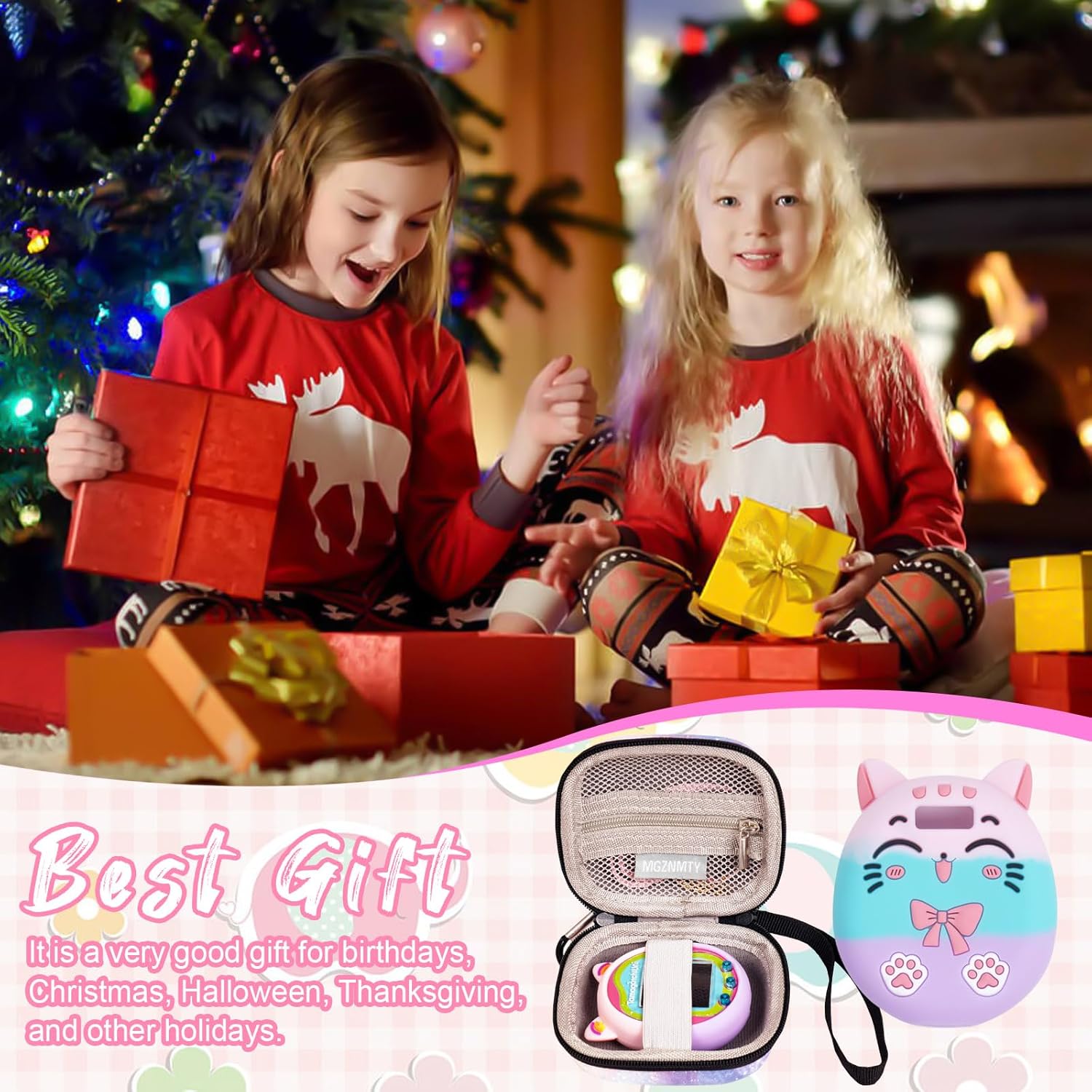 MGZNMTY Funda de viaje y funda de silicona para máquina virtual de mascotas Tamagotchi Uni, protector de pantalla compatible con Tamagotchi Uni
